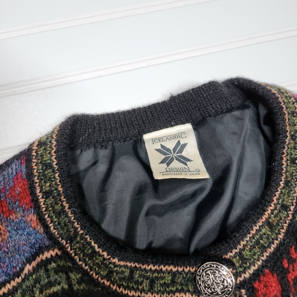 Icelandic Design | Vibrant Wool Button Up Sweater Coat AS-IS | Med/Large - Picture 11 of 12
